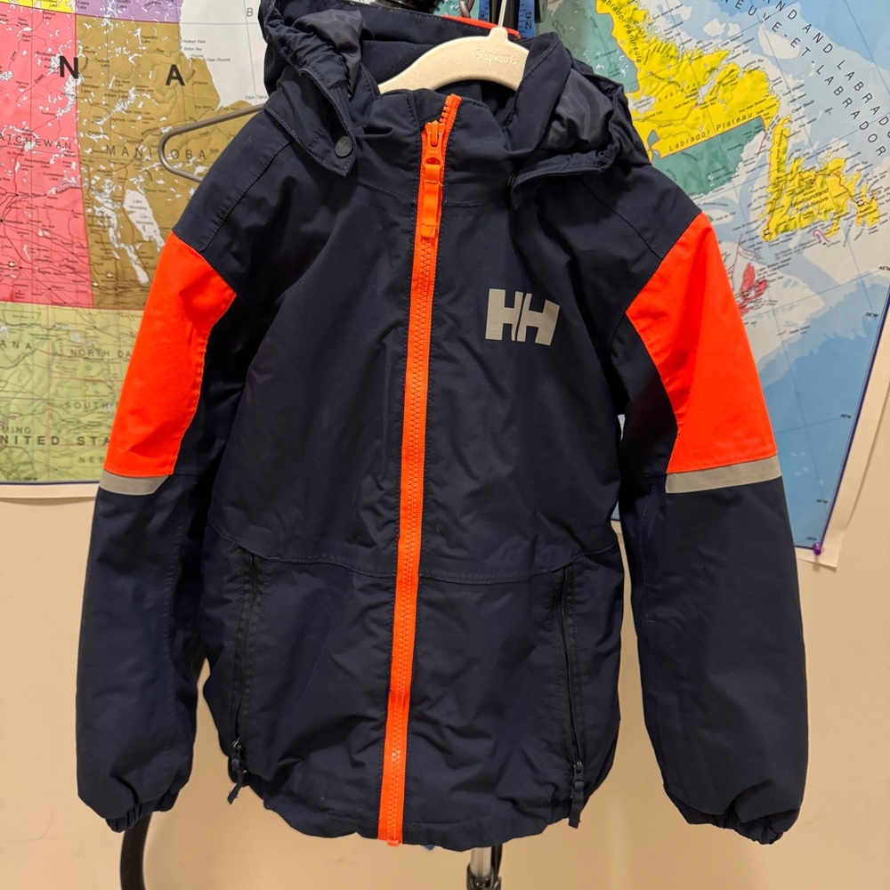 Kid’s Helly Hansen Dark Blue and Bright Orange Jacket